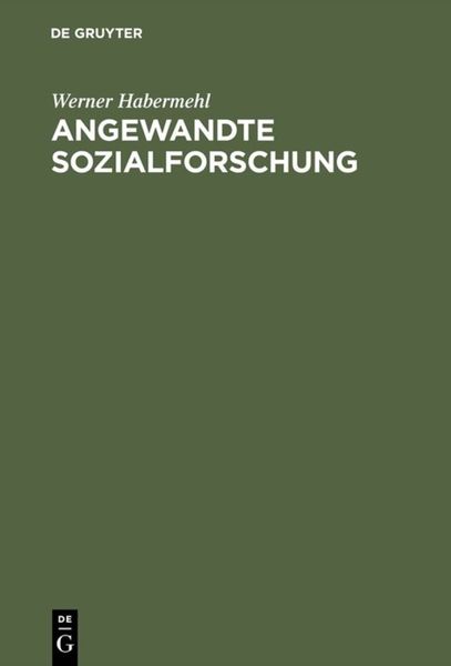 Produktbild: Angewandte Sozialforschung