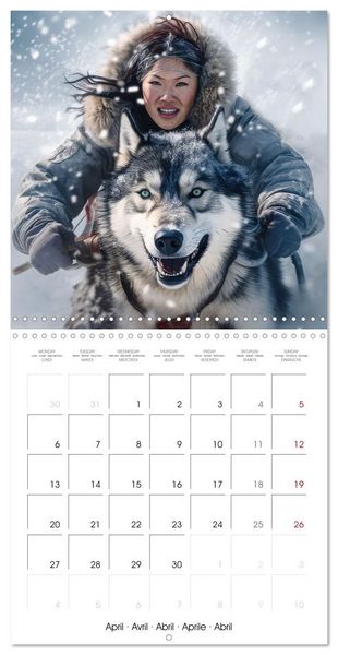 Produktbild: Des huskies adorables (Calendrier mural carr&eacute; 2026 30x30 cm) Calendrier double avec une page pour vos prises de notes