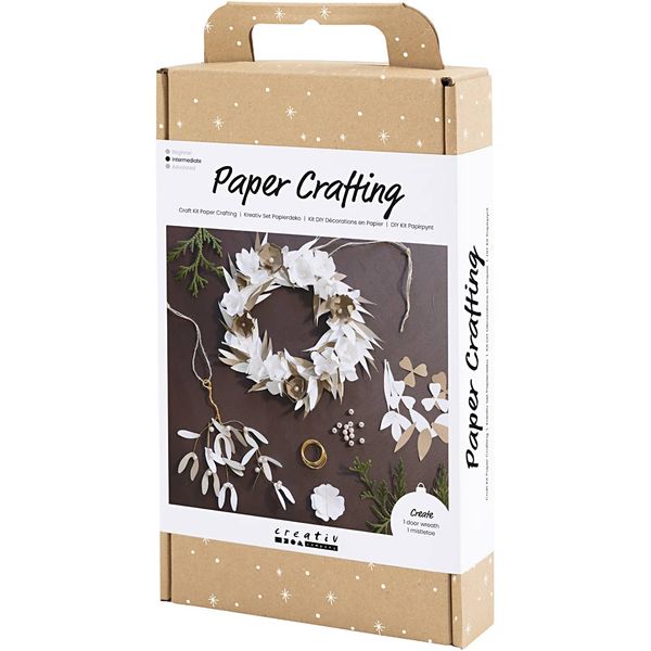 Produktbild: Creativ Company Kreativ Set Papierdeko, Kranz, Wei&szlig;, Hellnatur