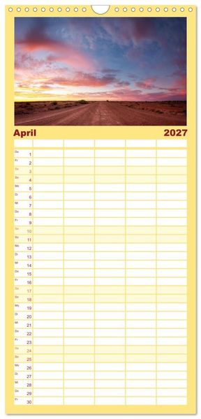 Produktbild: Familienplaner 2027 - Outback Australien mit 5 Spalten (Wandkalender, 21 x 45 cm) CALVENDO