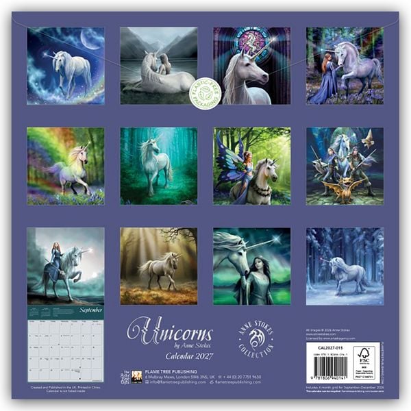 Produktbild: Unicorns by Anne Stokes &ndash; Einh&ouml;rner von Anne Stokes 2027&ndash; Original Flame Tree Publishing-Kalender [Kalender]