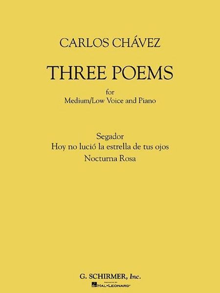 Produktbild: Three Poems: For Medium/Low Voice and Piano