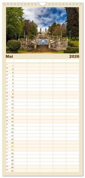 Produktbild: Familienplaner 2026 - Von Porto bis an die Algarve mit 5 Spalten (Wandkalender, 21 x 45 cm) CALVENDO