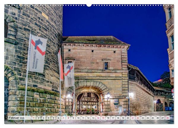 Produktbild: N&uuml;rnberg zur Blauen Stunde (Wandkalender 2026 DIN A2 quer), CALVENDO Monatskalender