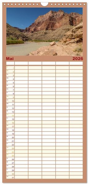 Produktbild: Familienplaner 2026 - Colorado River Rafting im Grand Canyon mit 5 Spalten (Wandkalender, 21 x 45 cm) CALVENDO