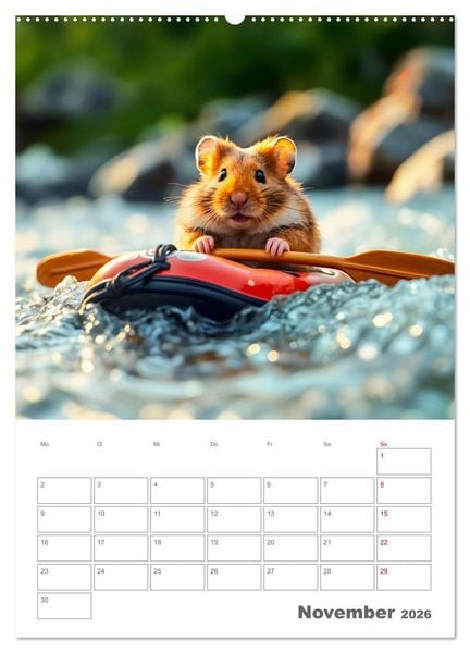 Produktbild: Adventure Hamster - Sportliche KI Hamster pr&auml;sentieren den Abenteuer-Sport (Wandkalender 2026 DIN A2 hoch), CALVENDO Monatskalender