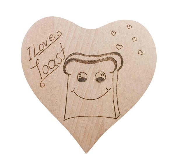 Produktbild: PEBARO FRUE2 - Fr&uuml;hst&uuml;cksbrettchen Herz, Holz, Herzform, 2 St&uuml;ck, Gr&ouml;&szlig;e 19x18x1cm