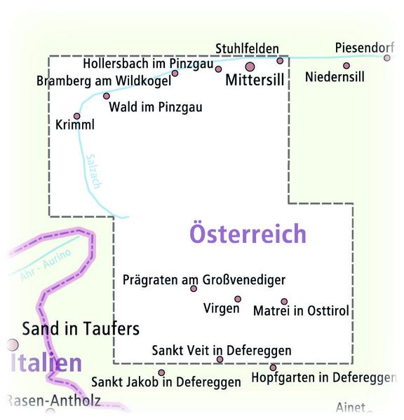 Produktbild: Publicpress Rad- und Wanderkarte Venedigergruppe, Oberpinzgau, Virgental 1:35.000