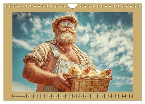Produktbild: Die H&uuml;hnerhelden. Witz und Charme mit M&auml;nnern, die Eier haben (Wandkalender 2026 DIN A4 quer), CALVENDO Monatskalender