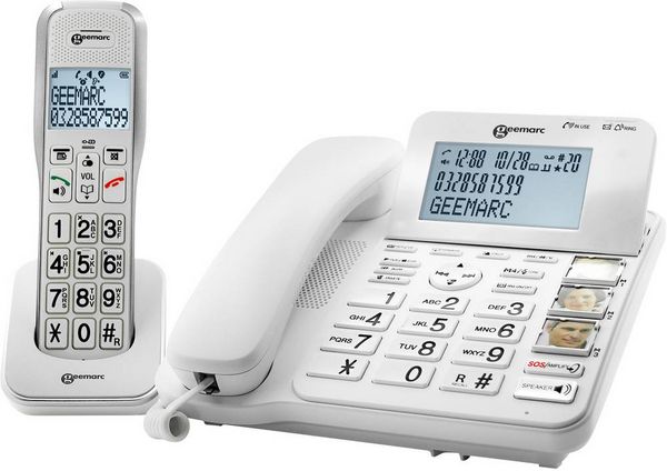 Produktbild: Geemarc AMPLIDECT 595 COMBI Schnurgebundenes Seniorentelefon Anrufbeantworter, Freisprechen, Optische Anrufsignalisierung, f&uuml;