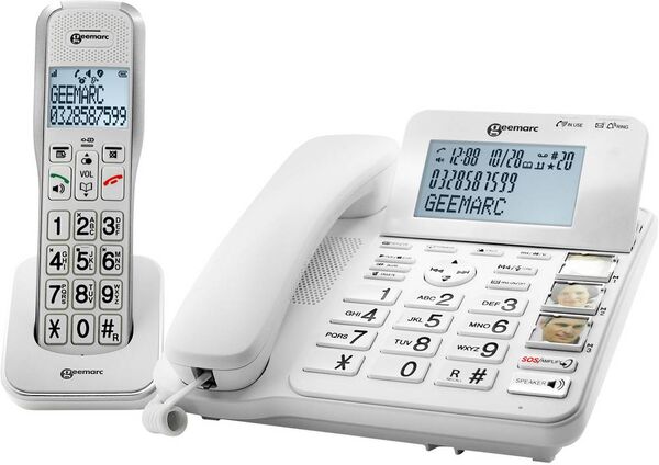 Produktbild: Geemarc AMPLIDECT 595 COMBI Schnurgebundenes Seniorentelefon Anrufbeantworter, Freisprechen, Optische Anrufsignalisierung, f&uuml;r H&ouml;rger&auml;te kompatibe