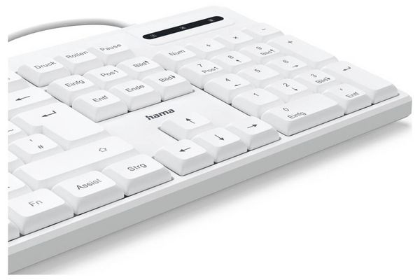 Produktbild: hama 00173053 USB-Tastatur \"CK-200\", kabelgebunden, 8 Media-Tasten, Wei&szlig;, QWERTZ DE