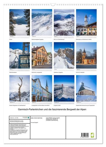 Produktbild: Garmisch-Partenkirchen und die faszinierende Bergwelt der Alpen (Wandkalender 2026 DIN A2 hoch), CALVENDO Monatskalender