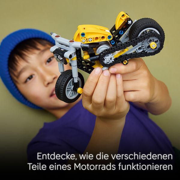 Produktbild: LEGO Technic 42225 Gelbes Motorrad, Spielzeug f&uuml;r Kinder ab 7 Jahren