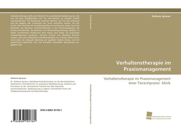 Verhaltenstherapie im Praxismanagement, Taschenbuch von Stefanie Sprauer, Südwestdeutscher Verlag für Hochschulschriften, 9783838101781