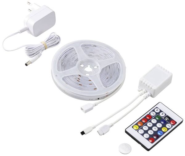 Produktbild: Sygonix SY-5773494 LED-Streifen-Komplettset mit Stecker 230V 5m RGB 1St.