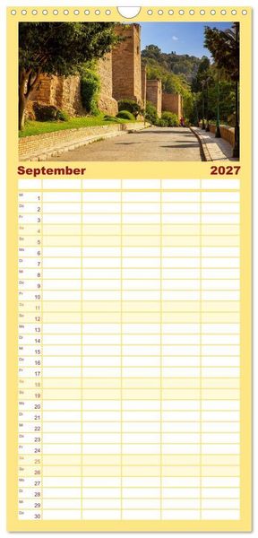 Produktbild: Familienplaner 2027 - Malaga Highlights der Stadt an der Costa del Sol mit 5 Spalten (Wandkalender, 21 x 45 cm) CALVENDO