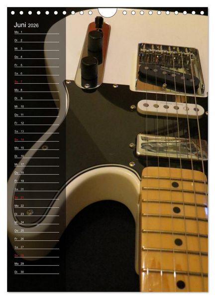 Produktbild: ROCKGITARREN in Szene gesetzt / Geburtstagskalender (Wandkalender 2026 DIN A4 hoch), CALVENDO Monatskalender