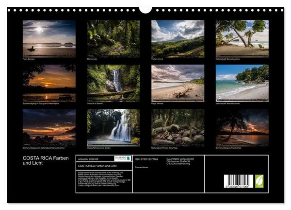 Produktbild: COSTA RICA Farben und Licht (Wandkalender 2026 DIN A3 quer), CALVENDO Monatskalender