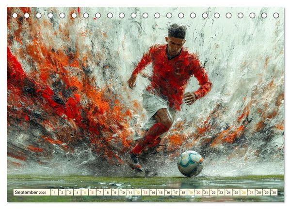 Produktbild: Fu&szlig;ball - alles geben (Tischkalender 2026 DIN A5 quer), CALVENDO Monatskalender