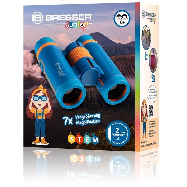 Produktbild: Bresser Junior 8810640 - Kinderfernglas 7X30, blau, 7-fache Vergr&ouml;&szlig;erung, STEM