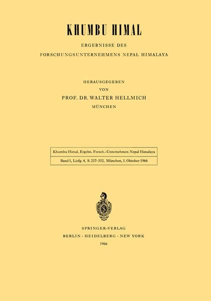 Khumbu Himal — Ergebnisse des Forschungsunternehmens Nepal Himalaya, Taschenbuch von , Springer Berlin, 9783540035794