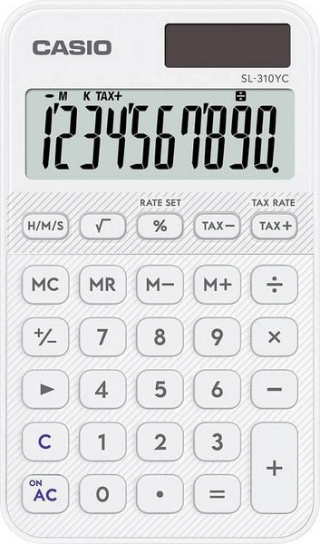 Produktbild: Casio Taschenrechner Wei&szlig; Display (Stellen): 10 (L x B x H) 120 x 70 x 8.6 mm