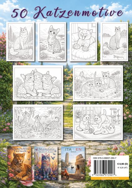 Produktbild: Katzen Malbuch f&uuml;r Kinder ab 8 Jahren und Erwachsene mit 50 detailreichen Ausmalmotiven