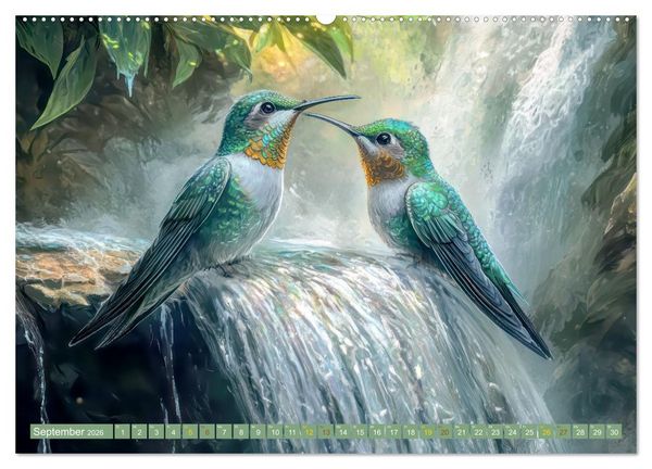 Produktbild: Kolibris - Zauberhafte Fantasiewerke (hochwertiger Premium Wandkalender 2026 DIN A2 quer), Kunstdruck in Hochglanz
