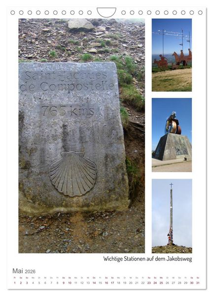 Produktbild: Buen Camino - Unterwegs auf dem Jakobsweg (Wandkalender 2026 DIN A4 hoch), CALVENDO Monatskalender