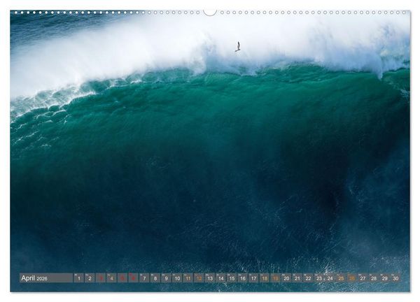 Produktbild: OCEAN POWER - Die Riesenwellen von Nazar&eacute; (hochwertiger Premium Wandkalender 2026 DIN A2 quer), Kunstdruck in Hochglanz