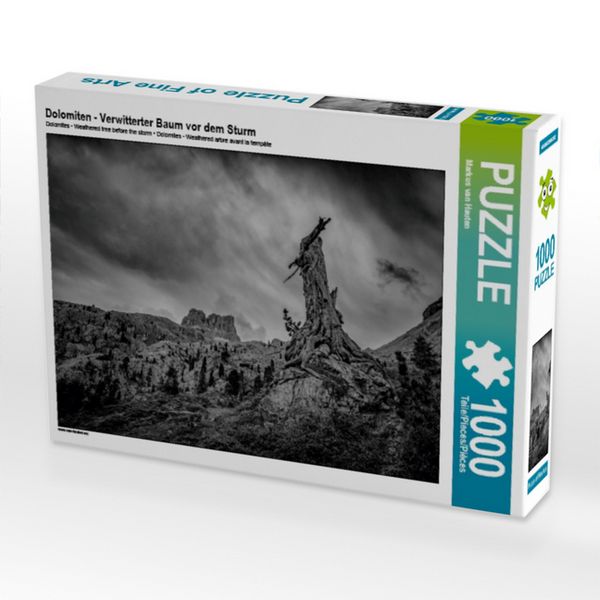 Produktbild: CALVENDO Puzzle Dolomiten - Verwitterter Baum vor dem Sturm 1000 Teile Puzzle quer | 1000 Teile Lege-Gr&ouml;&szlig;e 64 &times; 48 cm Foto-Puzzle f&uuml;r gl&uuml;ckliche Stunden