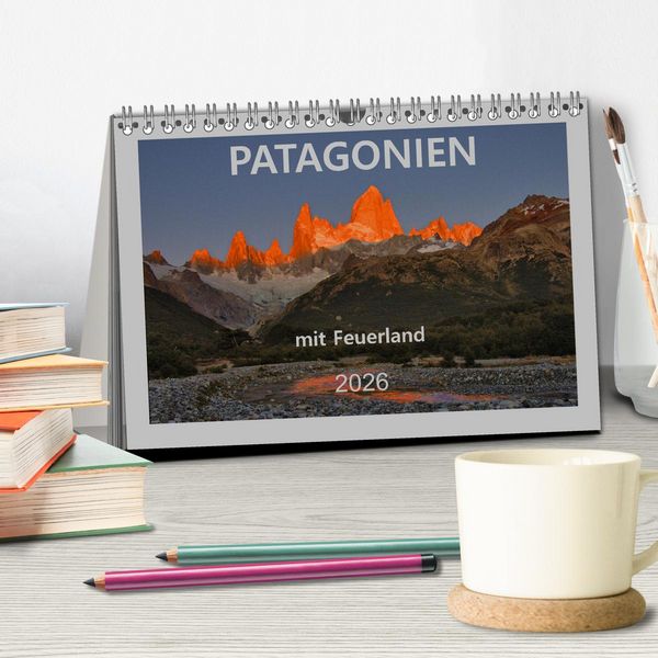 Produktbild: Patagonien mit Feuerland (Tischkalender 2026 DIN A5 quer), CALVENDO Monatskalender