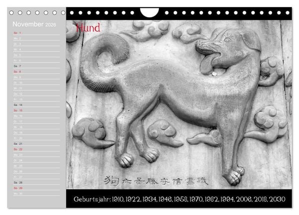 Produktbild: Das Chinesische Horoskop / Geburtstagskalender (Wandkalender 2026 DIN A4 quer), CALVENDO Monatskalender