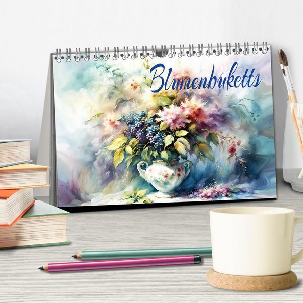 Produktbild: Blumenbuketts (Tischkalender 2026 DIN A5 quer), CALVENDO Monatskalender