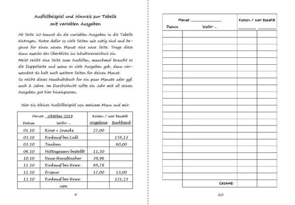 Produktbild: Haushaltsbuch zum Eintragen der Ausgaben