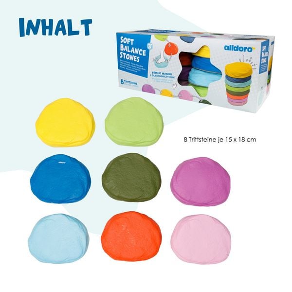 Produktbild: alldoro - Soft-Balanciersteine f&uuml;r Kinder, 8er Set