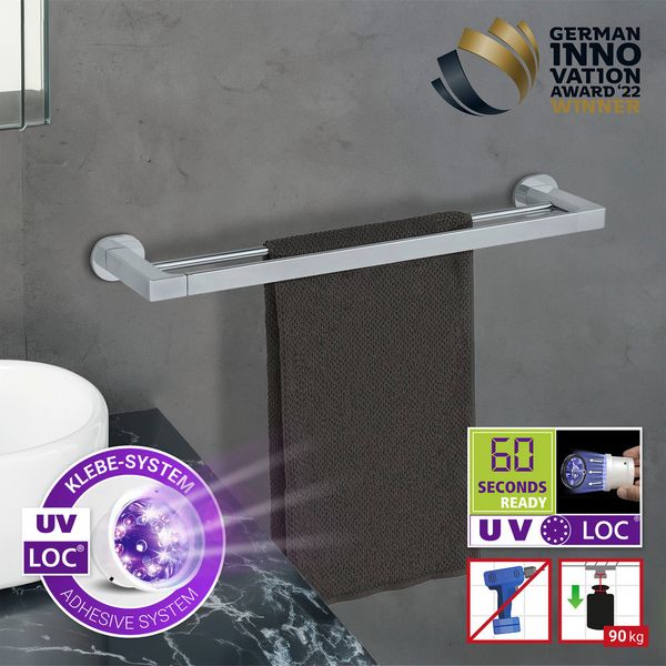 Produktbild: UV-Loc&reg; Badetuchstange Duo Mod. Maribor, Befestigen ohne Bohren mit innovativem Klebesystem