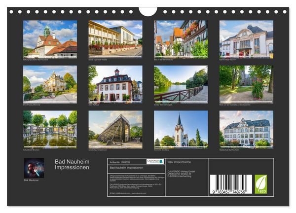 Produktbild: Bad Nauheim Impressionen (Wandkalender 2026 DIN A4 quer), CALVENDO Monatskalender