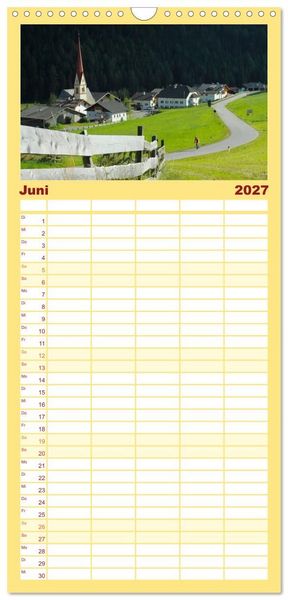 Produktbild: Familienplaner 2027 - Alpenp&auml;sse auf dem Rennrad Vol. 1 mit 5 Spalten (Wandkalender, 21 x 45 cm) CALVENDO