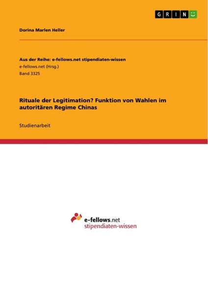 Produktbild: Rituale der Legitimation? Funktion von Wahlen im autorit&auml;ren Regime Chinas