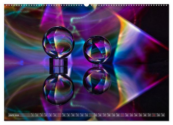 Produktbild: Glaskugeln im Licht - faszinierende Lightpaintings (hochwertiger Premium Wandkalender 2026 DIN A2 quer), Kunstdruck in Hochglanz