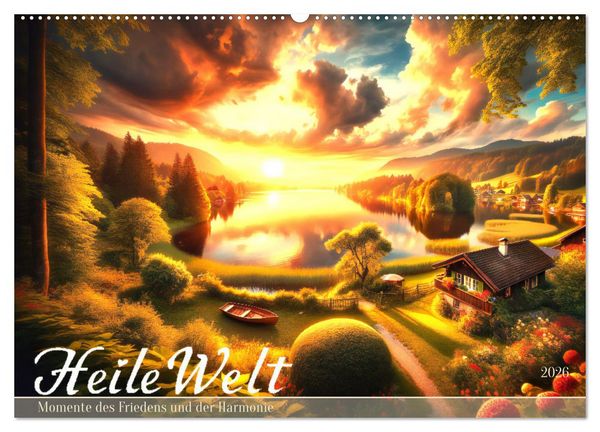 Heile Welt - Momente des Friedens und der Harmonie (Wandkalender 2026 DIN A2 quer), CALVENDO Monatskalender