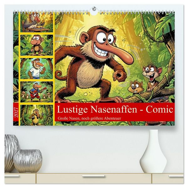 Produktbild: Lustige Nasenaffen - Comic (hochwertiger Premium Wandkalender 2027 DIN A2 quer), Kunstdruck in Hochglanz