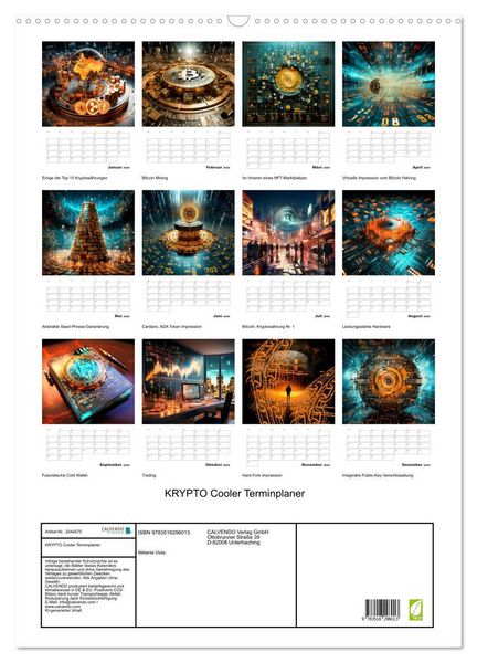 Produktbild: KRYPTO Cooler Terminplaner (Wandkalender 2026 DIN A2 hoch), CALVENDO Monatskalender