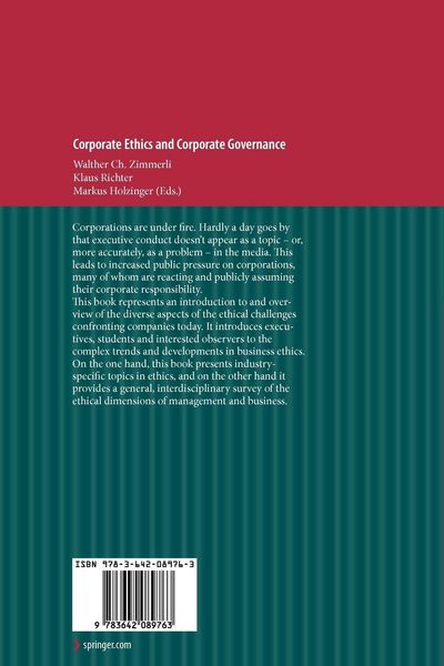 Produktbild: Corporate Ethics and Corporate Governance