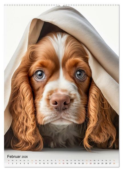 Produktbild: Cocker Spaniel - ein Hund f&uuml;r die Familie (hochwertiger Premium Wandkalender 2026 DIN A2 hoch), Kunstdruck in Hochglanz