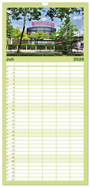 Produktbild: Familienplaner 2026 - Bochum mit 5 Spalten (Wandkalender, 21 x 45 cm) CALVENDO