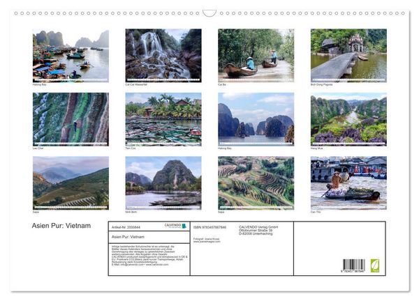 Produktbild: Asien Pur: Vietnam (Wandkalender 2026 DIN A2 quer), CALVENDO Monatskalender