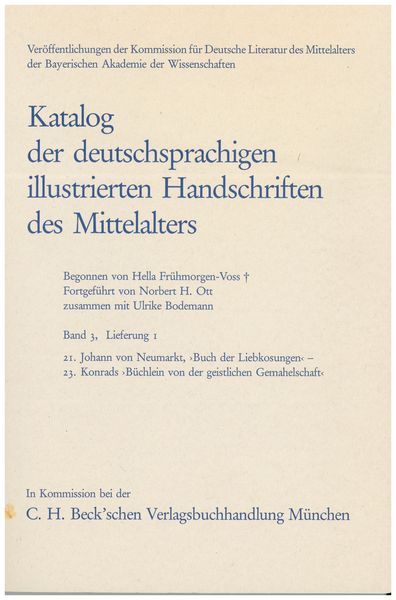 Produktbild: Katalog der deutschsprachigen illustrierten Handschriften des Mittelalters Band 3, Lfg. 1: 21-23